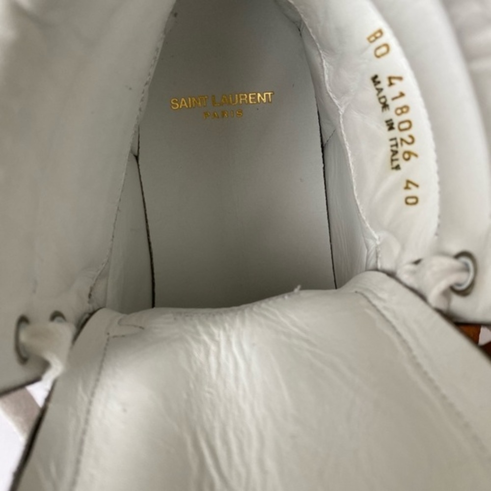 SAINT LAURENT MEN`S SL/10-H COURT CLASSIC HIGH TOP SNEAKERS - Picture 8 of 13